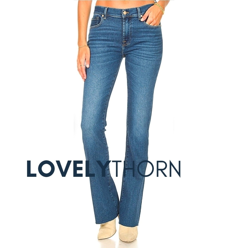 7FAM // perfect blue fade bootcut stretch denim jeans